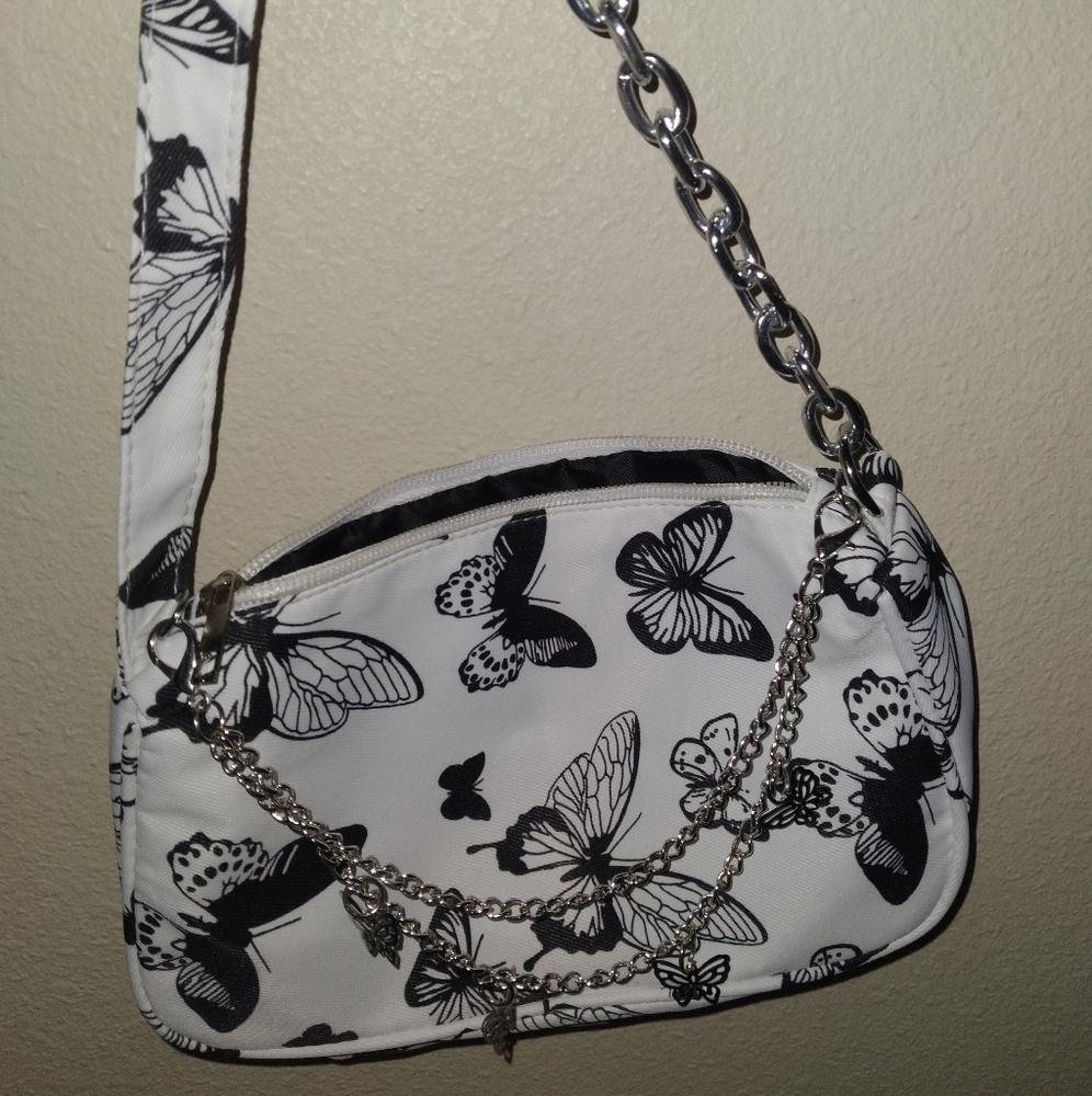 Butterfly Baguette Bag w/ chain